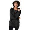 Woman Within Plus Size Zip Front Hoodie Jacket Long Oversized Fleece Jacket(Black)