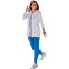 Woman Within Plus Size Zip Front Hoodie Jacket Long Oversized Fleece Jacket(White)