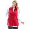 Woman Within Plus Size Zip-Front Microfleece Vest Long Fleece Vest(Classic Red)