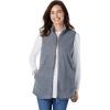Woman Within Plus Size Zip-Front Microfleece Vest Long Fleece Vest(Medium Heather Grey)