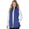 Woman Within Plus Size Zip-Front Microfleece Vest Long Fleece Vest(Ultra Blue)