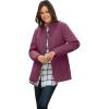 Woman Within Plus Size Zip-Front Quilted Jacket Quilted Lightweight Coat(Deep Claret)