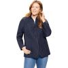 Woman Within Plus Size Zip-Front Quilted Jacket Quilted Lightweight Coat(Navy)