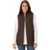 Woman Within Plus Size Zip-Front Quilted Vest Long Lightweight Gilet(Chocolate)