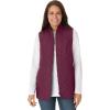 Woman Within Plus Size Zip-Front Quilted Vest Long Lightweight Gilet(Deep Claret)