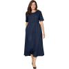 Woman Within Women’s Plus Size Button-Front Essential Dress(Navy)