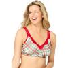 Women’s Plus Size Cotton Comfort Wireless Bra(Holiday Plaid)