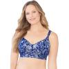 Women’s Plus Size Full-Coverage Smooth No-Wire Bra(Evening Blue Paisley)
