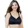 Women’s Plus Size Wireless Back Smoothing Bra(Black)