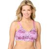 Women’s Plus Size Wireless Back Smoothing Bra(Pretty Orchid Animal)