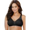 Women’s Plus Size Wireless Front-Close Cotton Comfort Bra(Black)