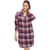 ellos Plus Size Flannel Sleep Shirt(Midnight Berry Plaid)