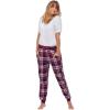ellos Plus Size Plaid Flannel Sleep Pants(Midnight Berry Plaid)