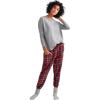 ellos Plus Size Plaid Flannel Sleep Pants(Red Tartan Plaid)