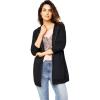 ellos Women’s Plus Size Long Zip Front Hoodie French Terry Long Oversized Lightweight Jacket(Black)