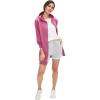 ellos Women’s Plus Size Long Zip Front Hoodie French Terry Long Oversized Lightweight Jacket(Cherry Glow)