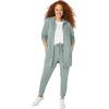 ellos Women’s Plus Size Long Zip Front Hoodie French Terry Long Oversized Lightweight Jacket(Grey Spruce)
