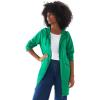 ellos Women’s Plus Size Zip-Front Hoodie With Zip Pockets French Terry Long Oversized Jacket(Kelly Green)