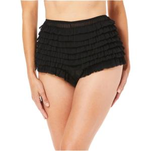 Amoureuse Plus Size Nylon Mesh Rumba Boy Short(Black)