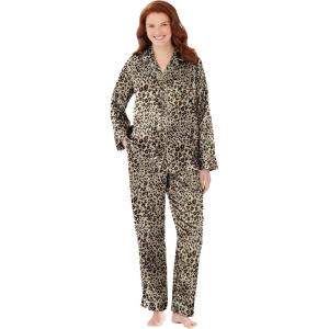 Amoureuse Plus Size The Luxe Satin Pajama Set(Leopard)