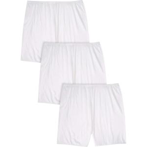Comfort Choice Plus Size Cotton Bloomer 3-Pack(White)