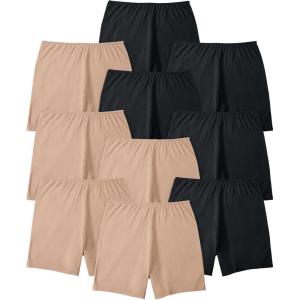 Comfort Choice Plus Size Cotton Boxer 10-Pack(Nude Black Pack)