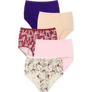 Comfort Choice Plus Size Cotton Brief 5-Pack(Birds Pack)