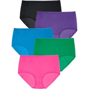 Comfort Choice Plus Size Cotton Brief 5-Pack(Bright Pack)