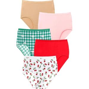 Comfort Choice Plus Size Cotton Brief 5-Pack(Cherry Pack)