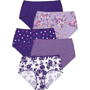Comfort Choice Plus Size Cotton Brief 5-Pack(Ditsy Pack)