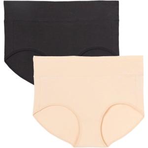 Comfort Choice Plus Size Cotton Spandex Comfort Waist Brief 2-Pack(Basic Pack)