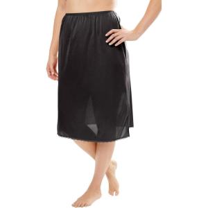 Comfort Choice Plus Size Half Slip 25″ 2-Pack(Black)