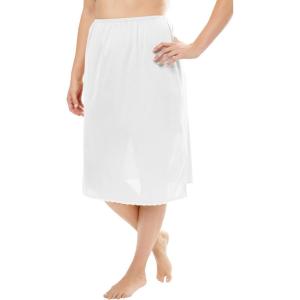 Comfort Choice Plus Size Half Slip 25″ 2-Pack(White)