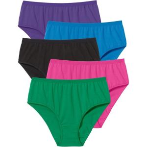 Comfort Choice Plus Size Hi-Cut Cotton Brief 5-Pack(Bright Pack)