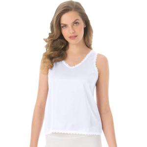 Comfort Choice Plus Size Lace-Trim Camisole(White)