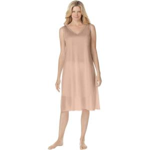 Comfort Choice Plus Size Lace-Trim Slip(Nude)