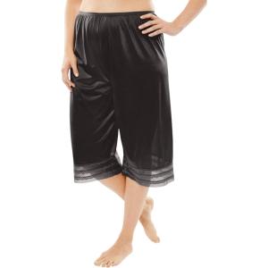 Comfort Choice Plus Size Snip-To-Fit Culotte(Black)