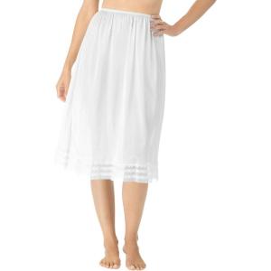 Comfort Choice Plus Size Snip-To-Fit Half Slip(White)