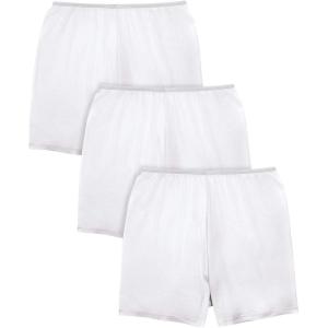 Comfort Choice Plus Size Stretch Cotton Boxer 3-Pack(White Pack)