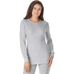 Comfort Choice Plus Size Thermal Crewneck Long-Sleeve Top(Heather Grey)