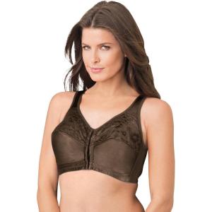 Comfort Choice Women’s Plus Size Easy Enhancer Front-Close Wireless Bra(French Toast)