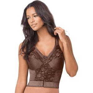 Comfort Choice Women’s Plus Size Easy Enhancer Wireless Longline Posture Bra(French Toast)