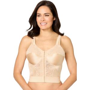 Comfort Choice Women’s Plus Size Easy Enhancer Wireless Longline Posture Bra(Nude)