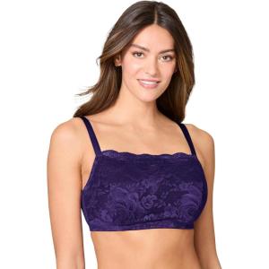 Comfort Choice Women’s Plus Size Lace Wireless Cami Bra(Dark Grape)