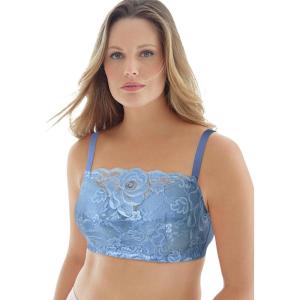 Comfort Choice Women’s Plus Size Lace Wireless Cami Bra(French Blue)