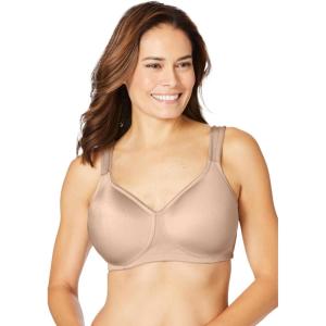 Comfort Choice Women’s Plus Size Microfiber Wireless Lightly Padded T-Shirt(Nude)