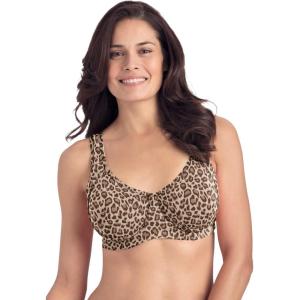 Comfort Choice Women’s Plus Size Out Wire Bra(Natural Leopard Skin)