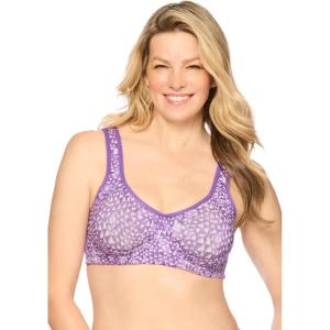 Comfort Choice Women’s Plus Size Out Wire Bra(Plum Burst Shadow)