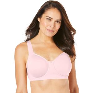 Comfort Choice Women’s Plus Size Underwire Microfiber T-Shirt Bra(Shell Pink)