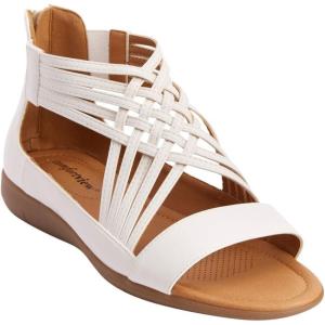 Comfortview Women’s Wide Width Alicia Sandal(White)